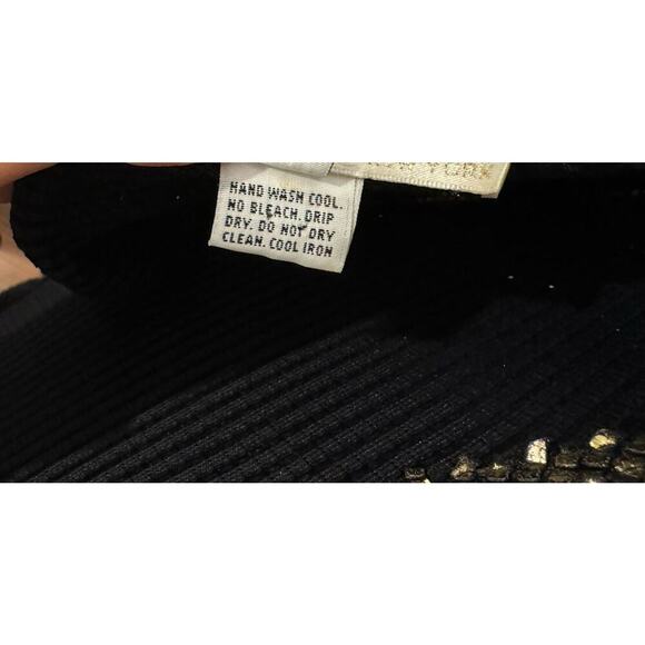 Vintage Janine Medium Gold Black Floral Cocktail Dress Open Back Mosaic Retro - Picture 12 of 16